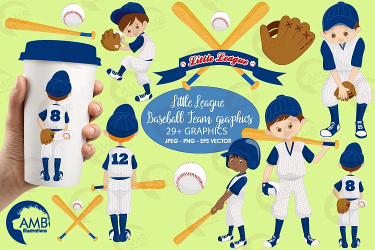 Baseball team, baseball players, graphics, illustrations AMB-1227