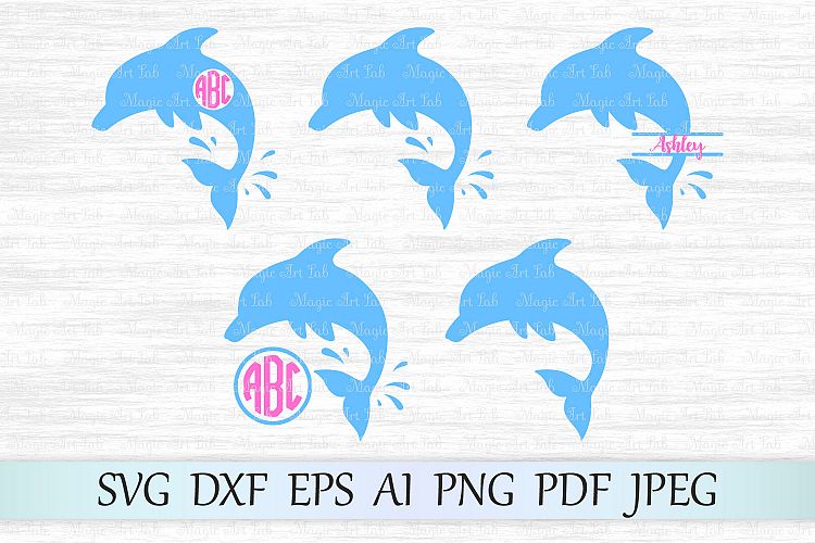 Download Dolphin svg, Dolphin monogram frames, Dolphin cut file (128438) | SVGs | Design Bundles