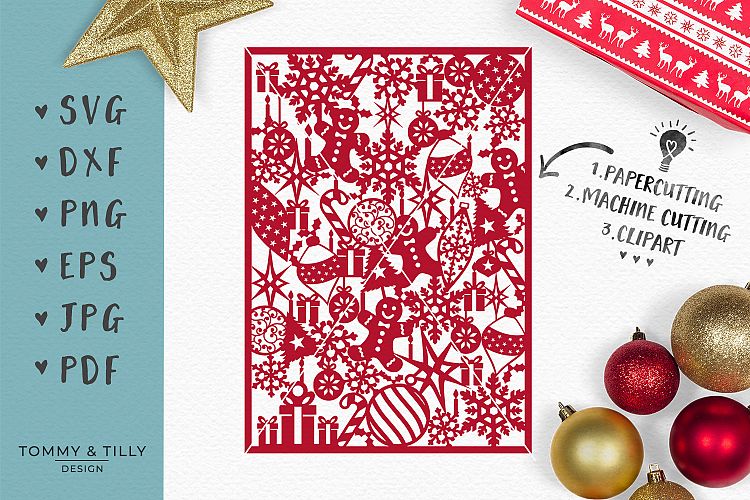 Christmas Pattern - SVG EPS DXF PNG PDF JPG Cut File