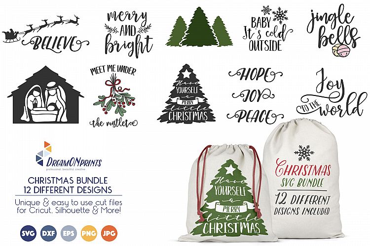 CHRISTMAS Holidays Bundle - 12 SVG Designs