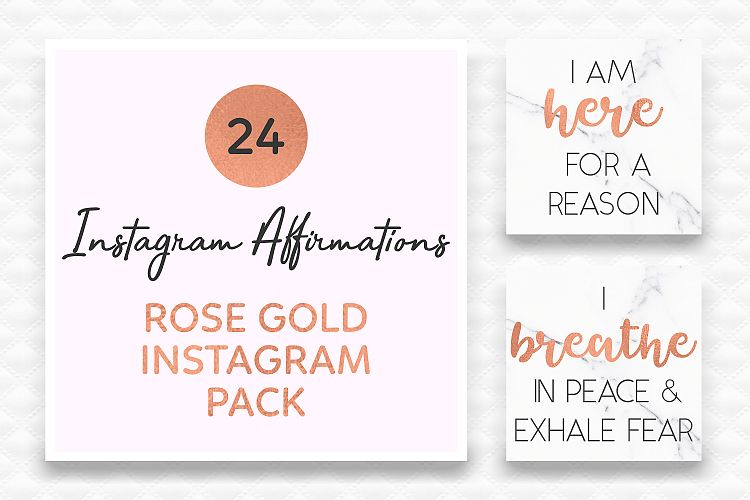 Rose Gold Instagram Affirmations | Social Media Templates