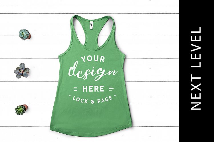 Next Level 1533 Kelly Green Mockup Tank Top Racerback Vest