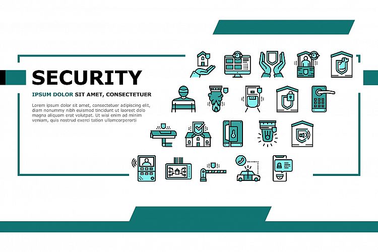 Home Security Device Landing Header Vector example image 1