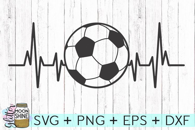 Soccer Heartbeat SVG DXF PNG EPS Cutting Files