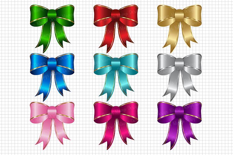 Bow Clipart, Bow Graphic and Illustrations, Christmas Clipart / Scrapbooking, Card Making, Decorations