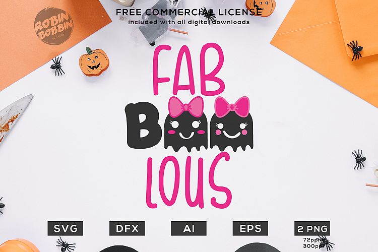 Fab Boo Lous Halloween Design SVG DXF EPS AI