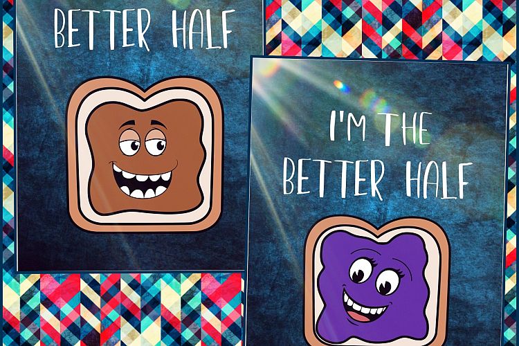 Better Half t-shirt design files, Peanut  butter and jelly svg files