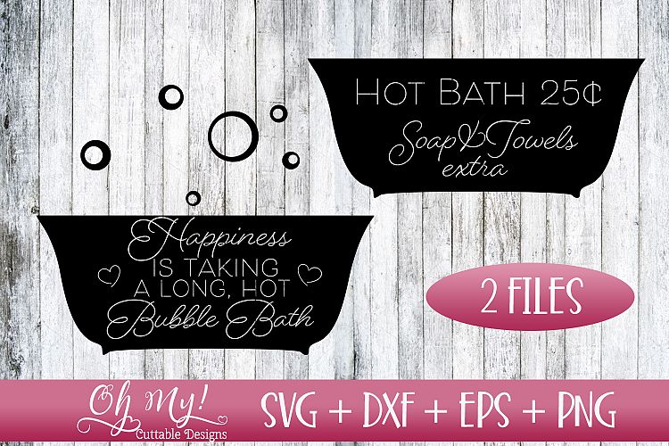 Hot Bath - Bathroom Signs - SVG DXF EPS PNG