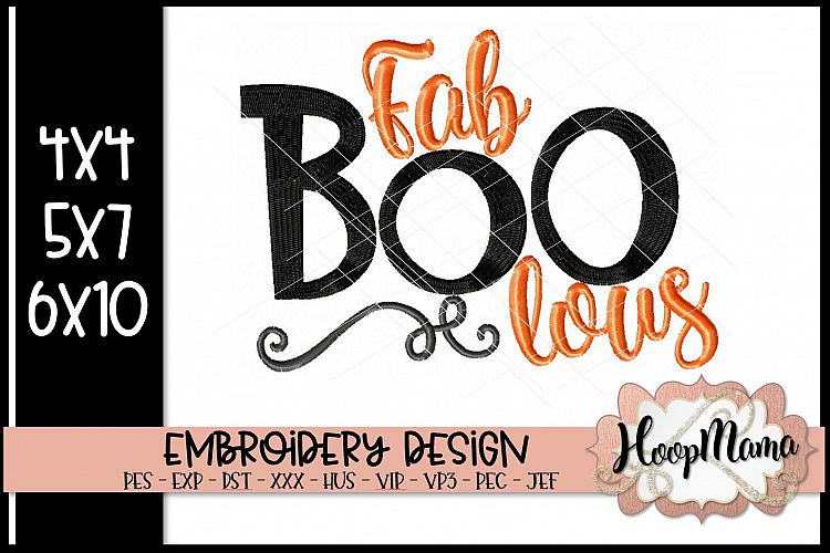 Fab Boo Lous - Halloween Embroidery Design