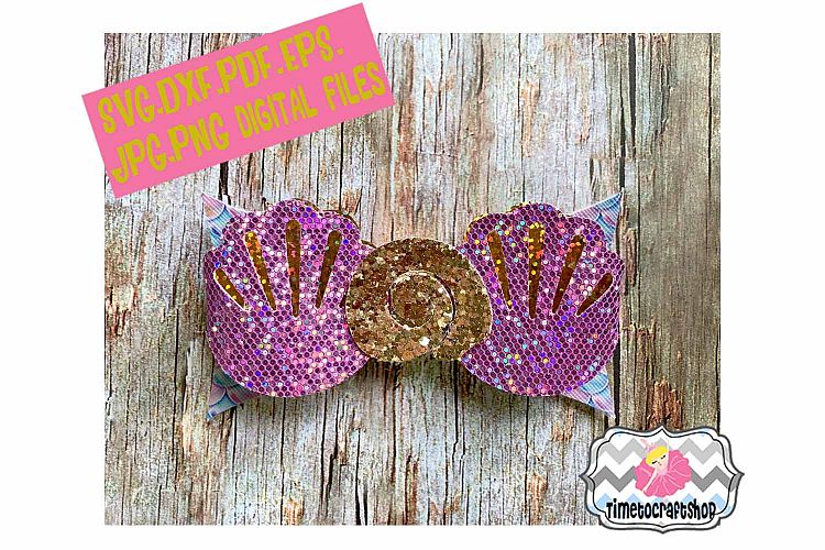 Mermaid Sea Shell hair bow Template