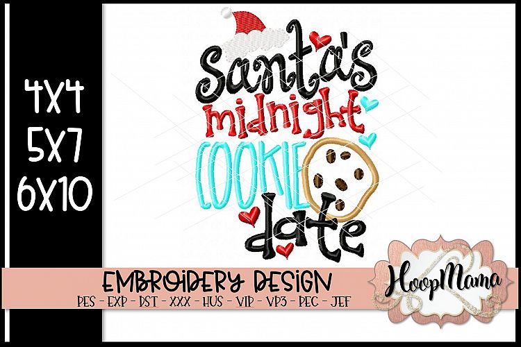 Santas Midnight Cookie Date- Christmas Embroidery