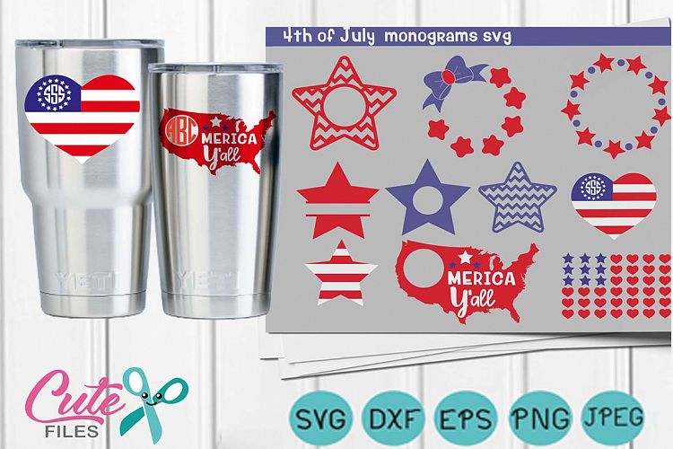 Usa svg, 4th of July SVG, monogram frames svg, patriotic cut file, iron on transfer, freedom svg, USA  svg cut file