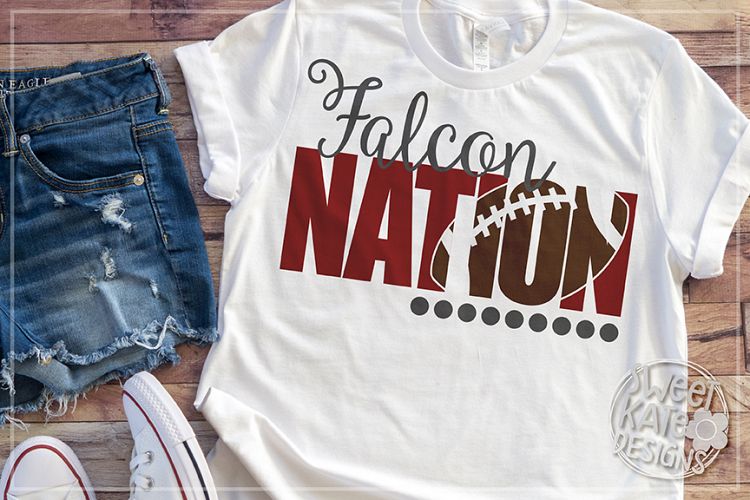 Falcon Nation with Knockout Football SVG DXF EPS PNG JPG