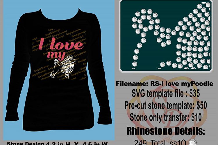 I Love My Poodle SVG