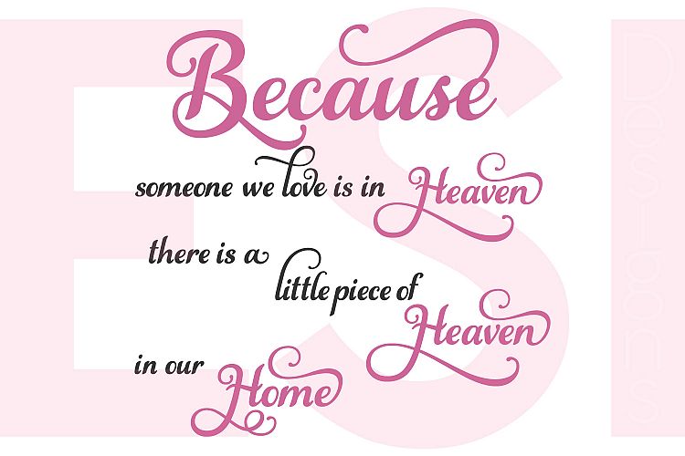 Because someone we love is in heaven there is a little piece of heaven in our home - Quote