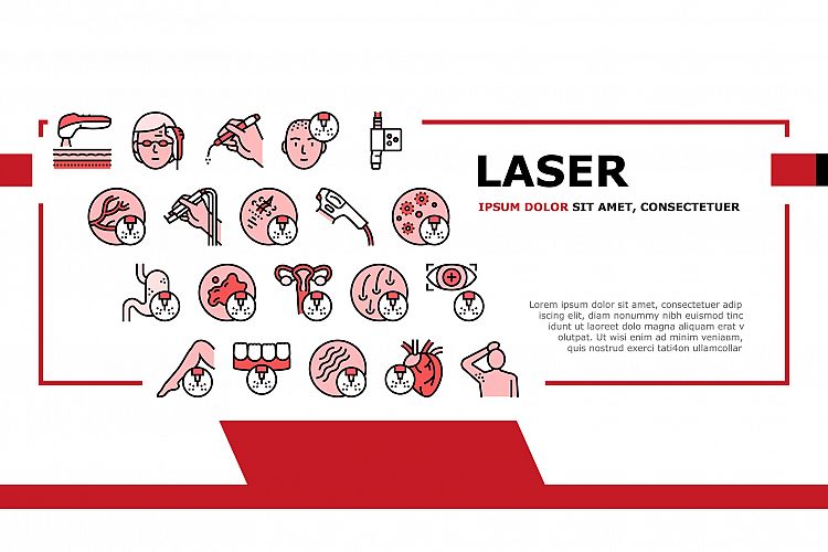 Laser Therapy Service Landing Header Vector example image 1