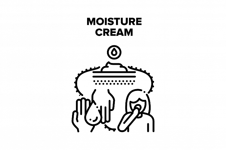 Moisture Cream Vector Black Illustration example image 1