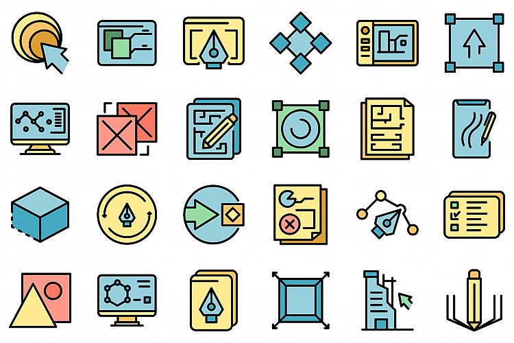 Redesign icons set vector flat example image 1