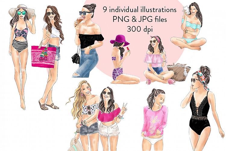 Summer Girls - volume 2 fashion clipart example image 1