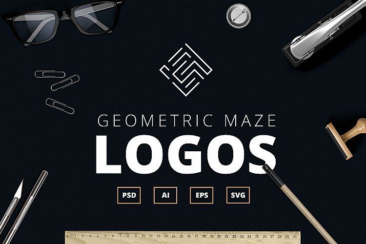 Geometric Maze Logos + Templates