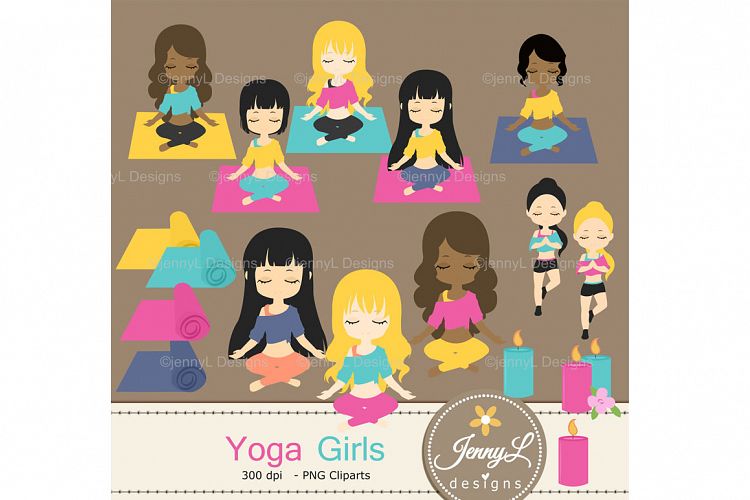 Yoga Girls Clipart SET