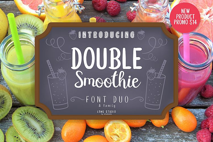 Double Smoothie Font Duo and Family