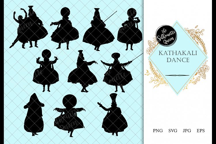 Kathakali Dance svg, indian dance cricut files, black dancer