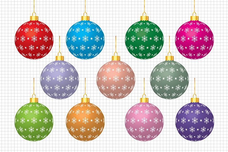 Christmas Balls Clipart, Christmas Graphic and Illustrations, Christmas Clipart / Scrapbooking, Card Making, Decorations