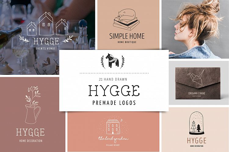 Hygge - premade logo collection