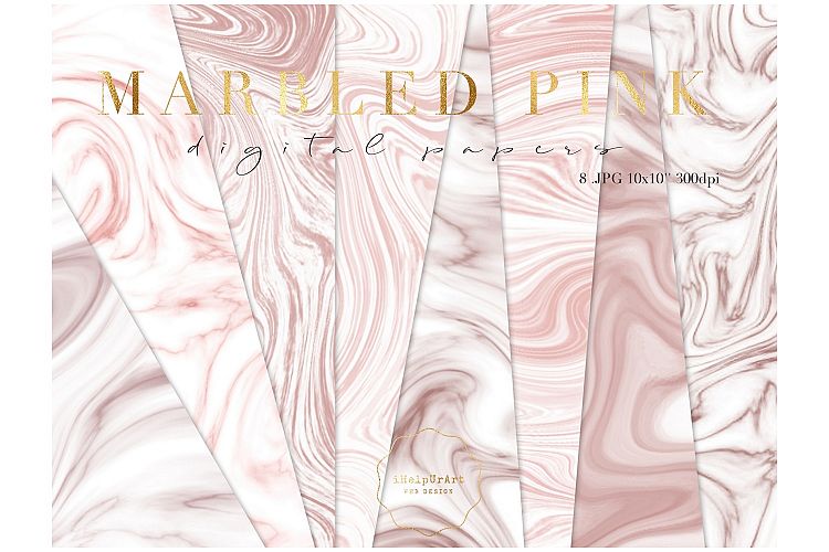 Pink Marbled Papers