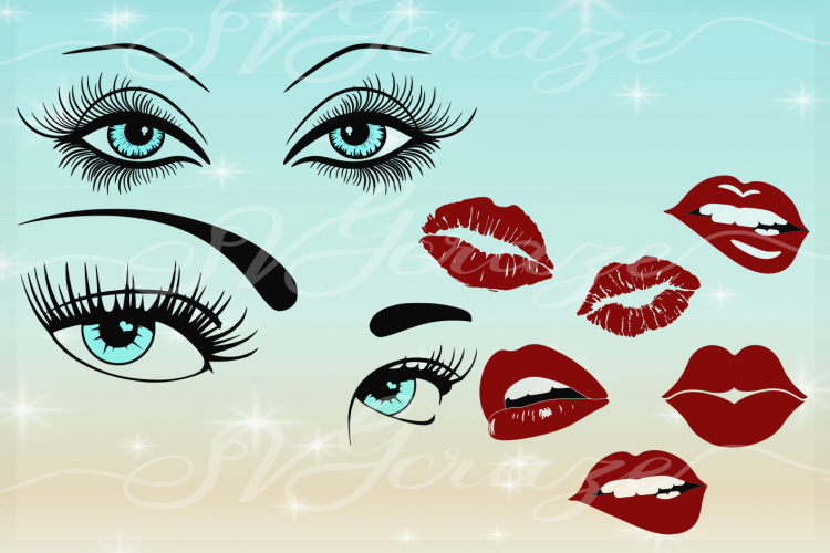 Eyelash Svg Files SVG DXF EPS PNG files for Cricut Sihouette