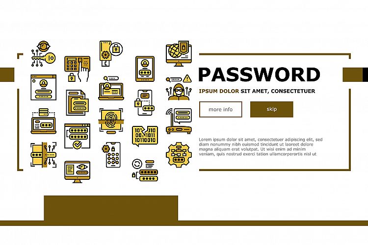 Password Protection Landing Web Page Header Banner Template example image 1