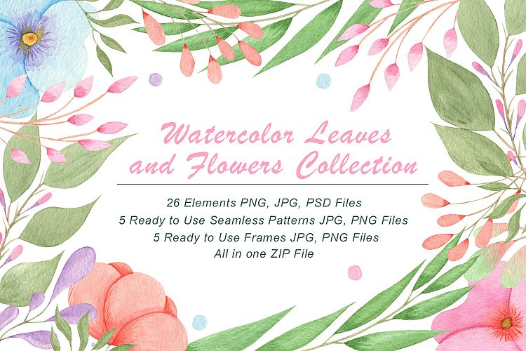 Download Free Illustrations Download Watercolor Flowers And Leaves Free Design Resources