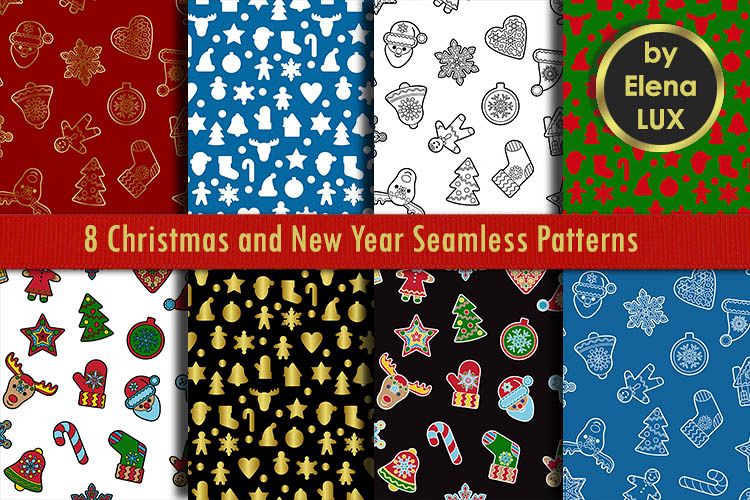 Winter Holiday Seamless Set