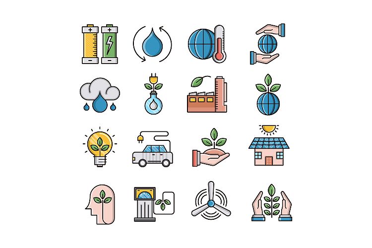 Ecology icons set