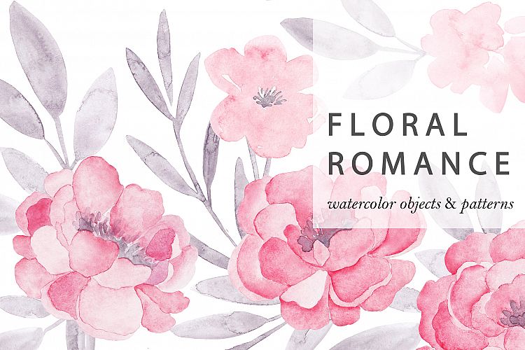 FLORAL ROMANCE Watercolor Peonies Pack