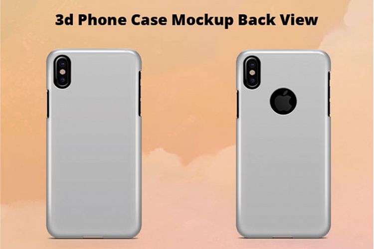 Apple iPhone X 3d IMD Case Mockup Back view 