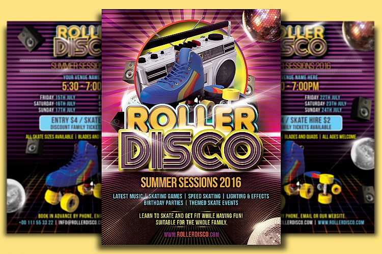 Roller Disco Flyer Template