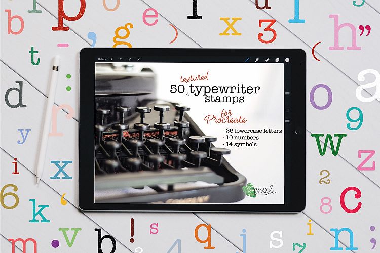 Textured Typewriter Stamp Brushes for Procreate