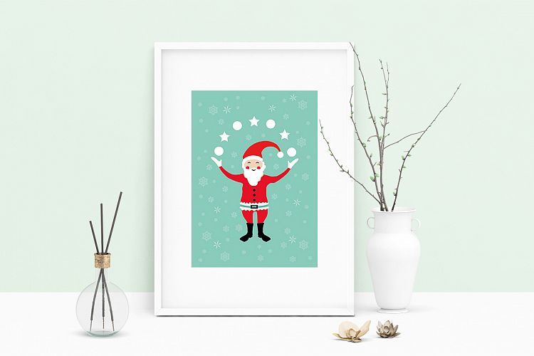 Printable Art Santa Claus Christmas Wall Art, .PDF, Typo