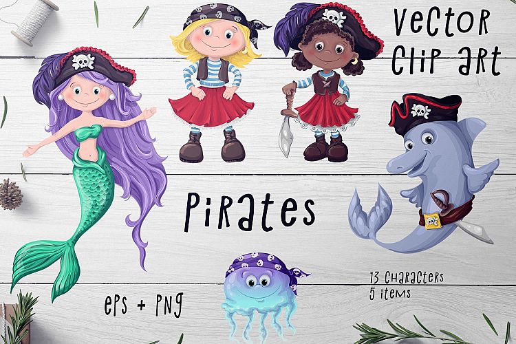 Pirates Set – Vector Clip art