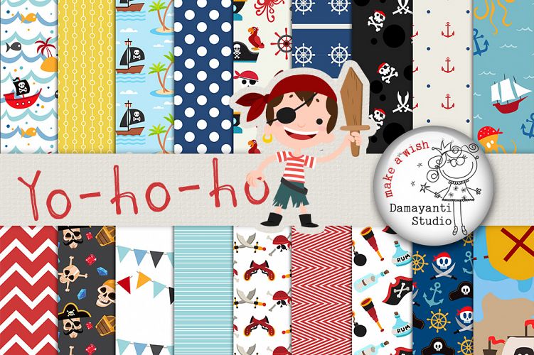 Pirate papers, Boy papers, girl papers, Birthday party, Birtday paper, Planner stickers, Craft paper, digital scrapbooking paper, Sea paper