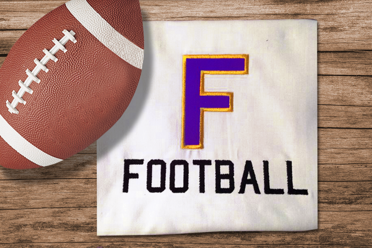 F for Football Applique Embroidery Design