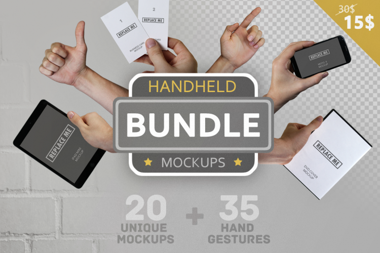 Handheld Mockups Bundle