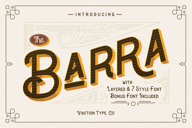 The Barra |7 Font Family + Bonus