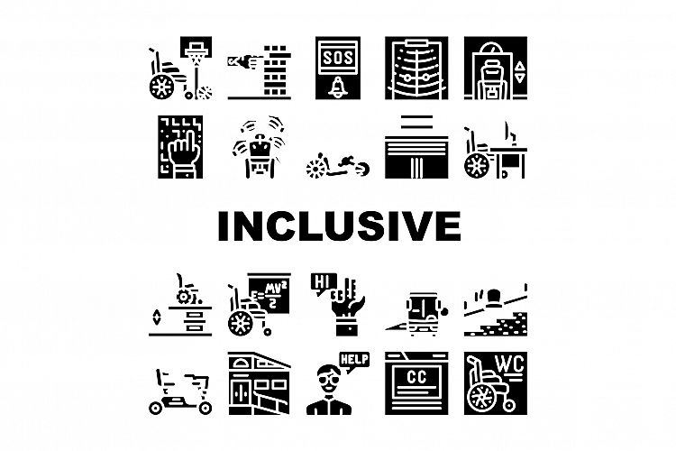 Inclusive Life Tool Collection Icons Set Vector example image 1