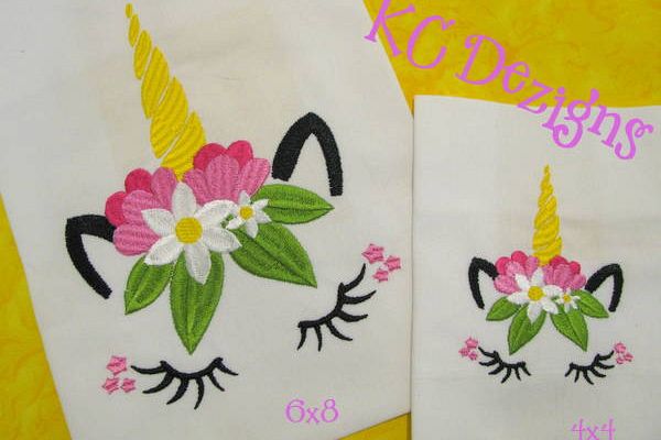 Unicorn Face 03 Machine Embroidery Design