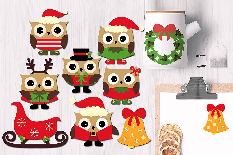 Merry Christmas Owls Graphics