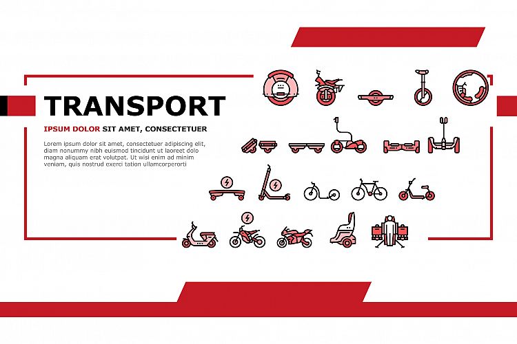 Personal Transport Landing Header Vector example image 1