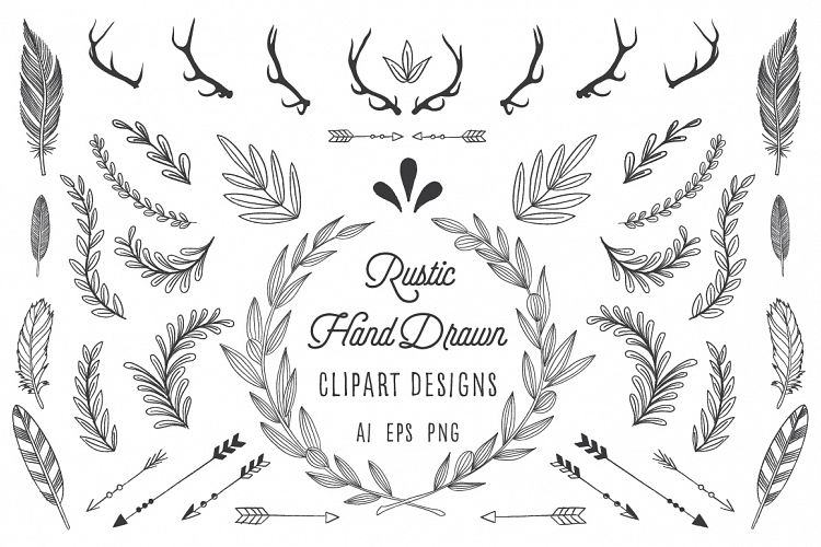 Rustic Wreath, Feather & Arrow Set